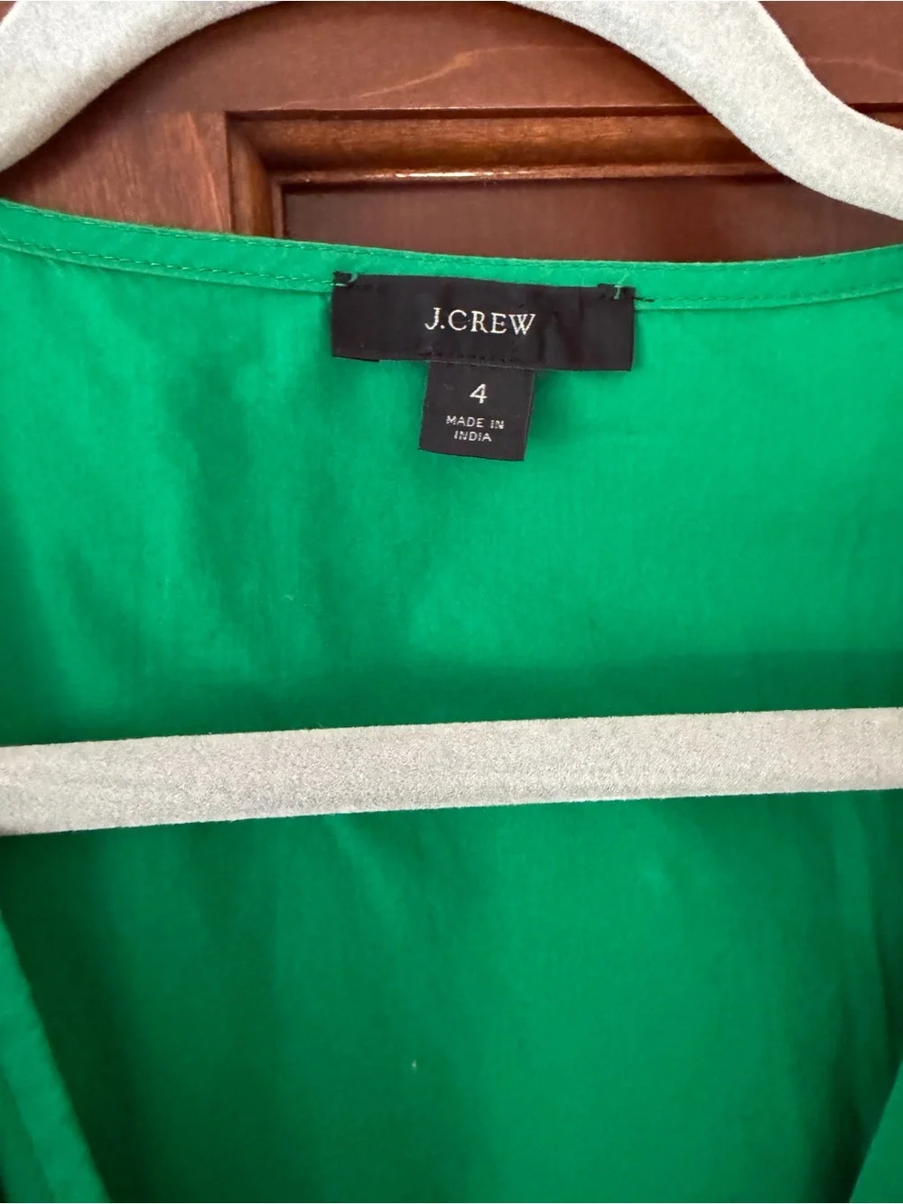 J. Crew Emerald Green V-Neck Tie-Waist Long Sleeve Midi Dress Size 4